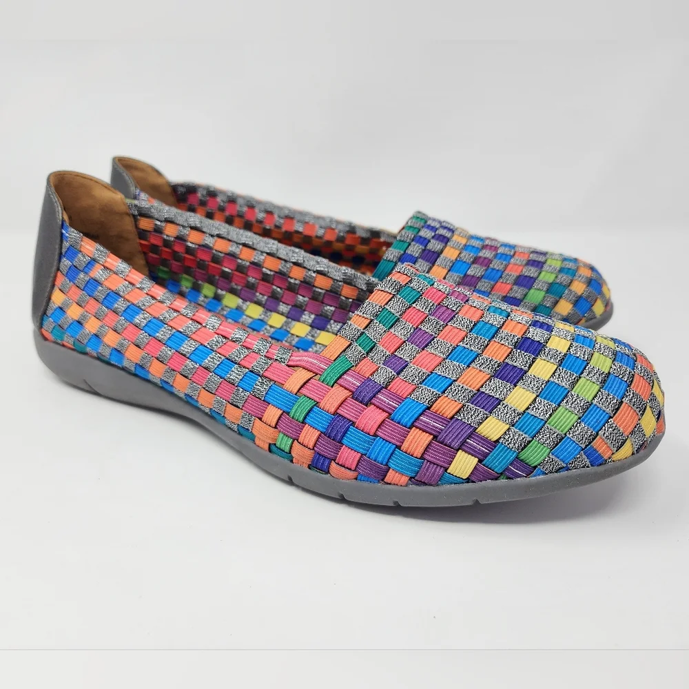 comfortview Multicolor Woven Slip-On Flats